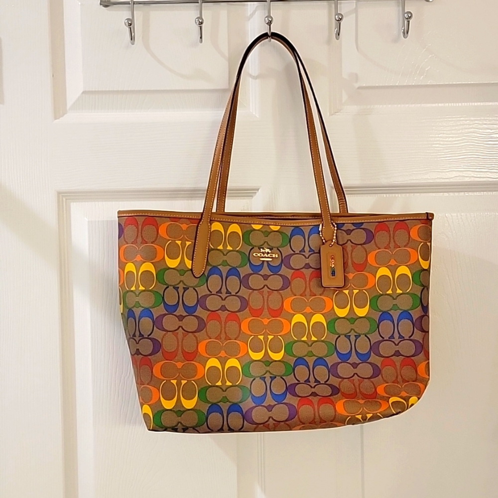 Coach Rainbow Tote Like New!